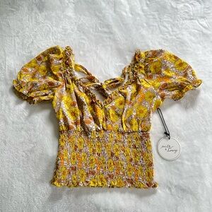 Milk & Honey Floral Ruffle Top